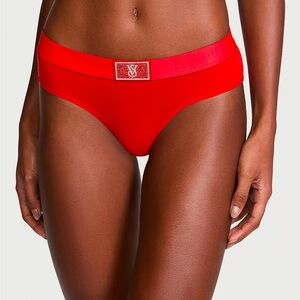 🔥 VS Bling Logo Hipster Low Rise Panty Red Extra Small NWT
